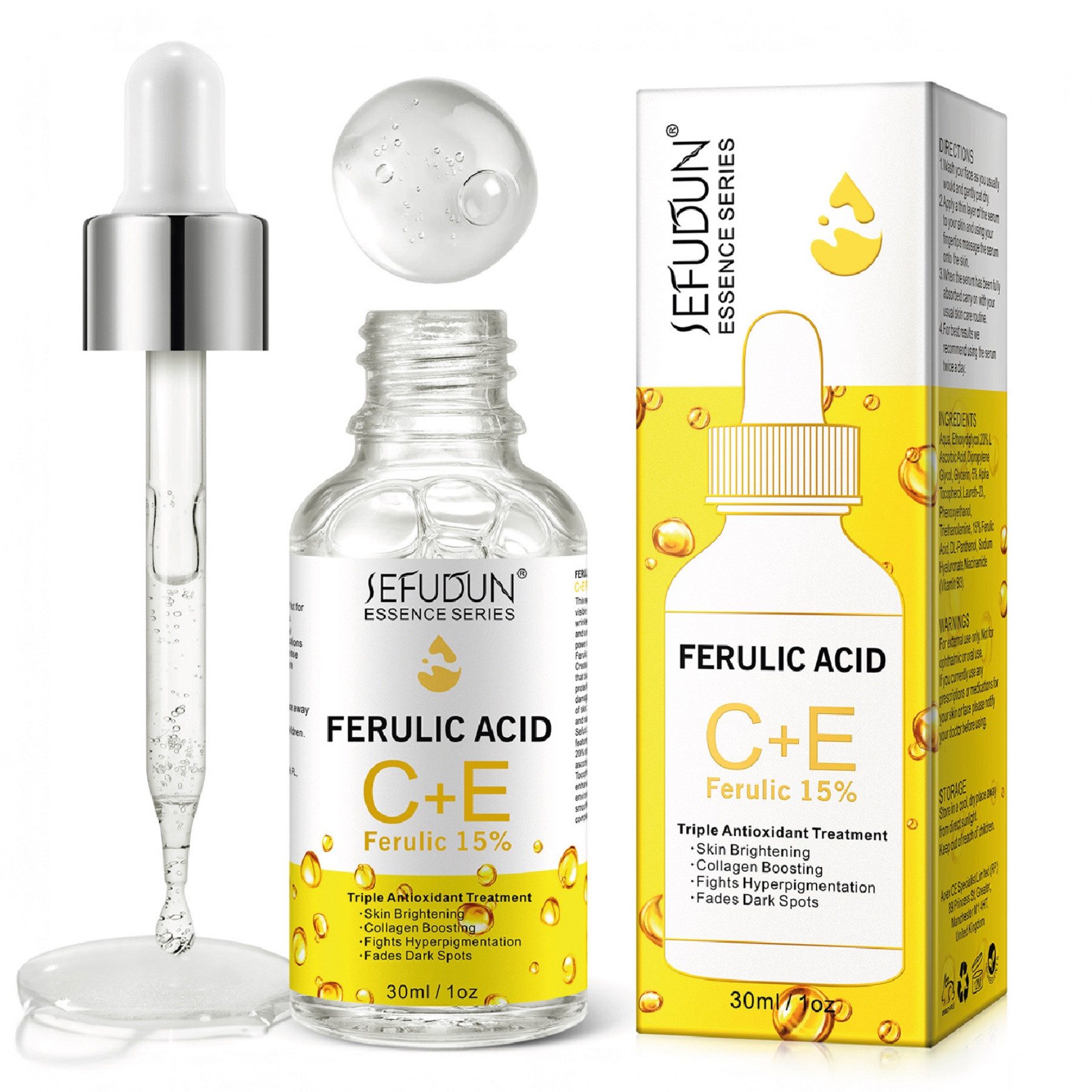Gesichtsserum Anti-Aging Serum für Gesicht Gesichtsserum Ferulic Acid Vitamin C + E