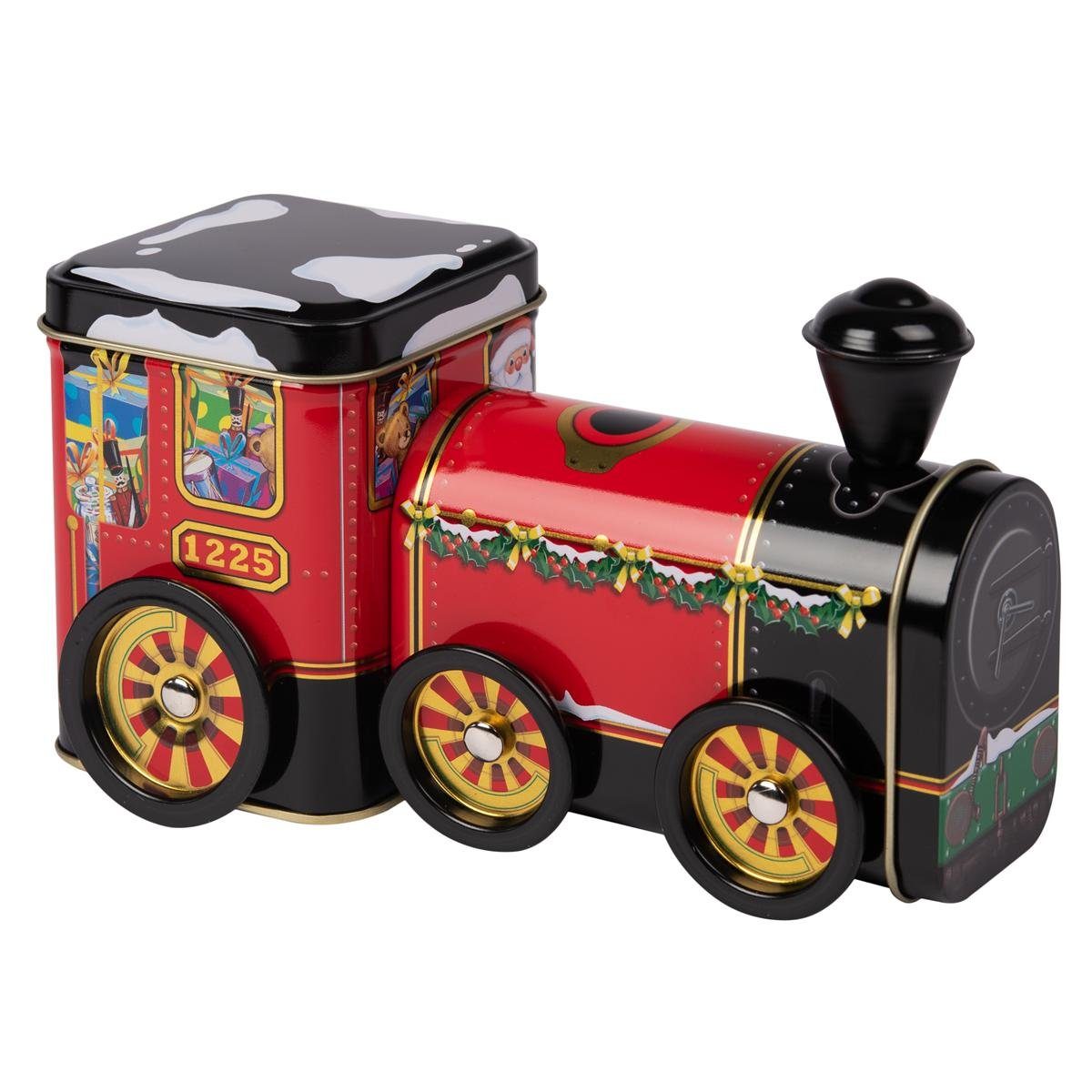 POWERHAUS24 Keksdose Blechdose Santa Express mit Backrezept, Metall, (Kein Set)