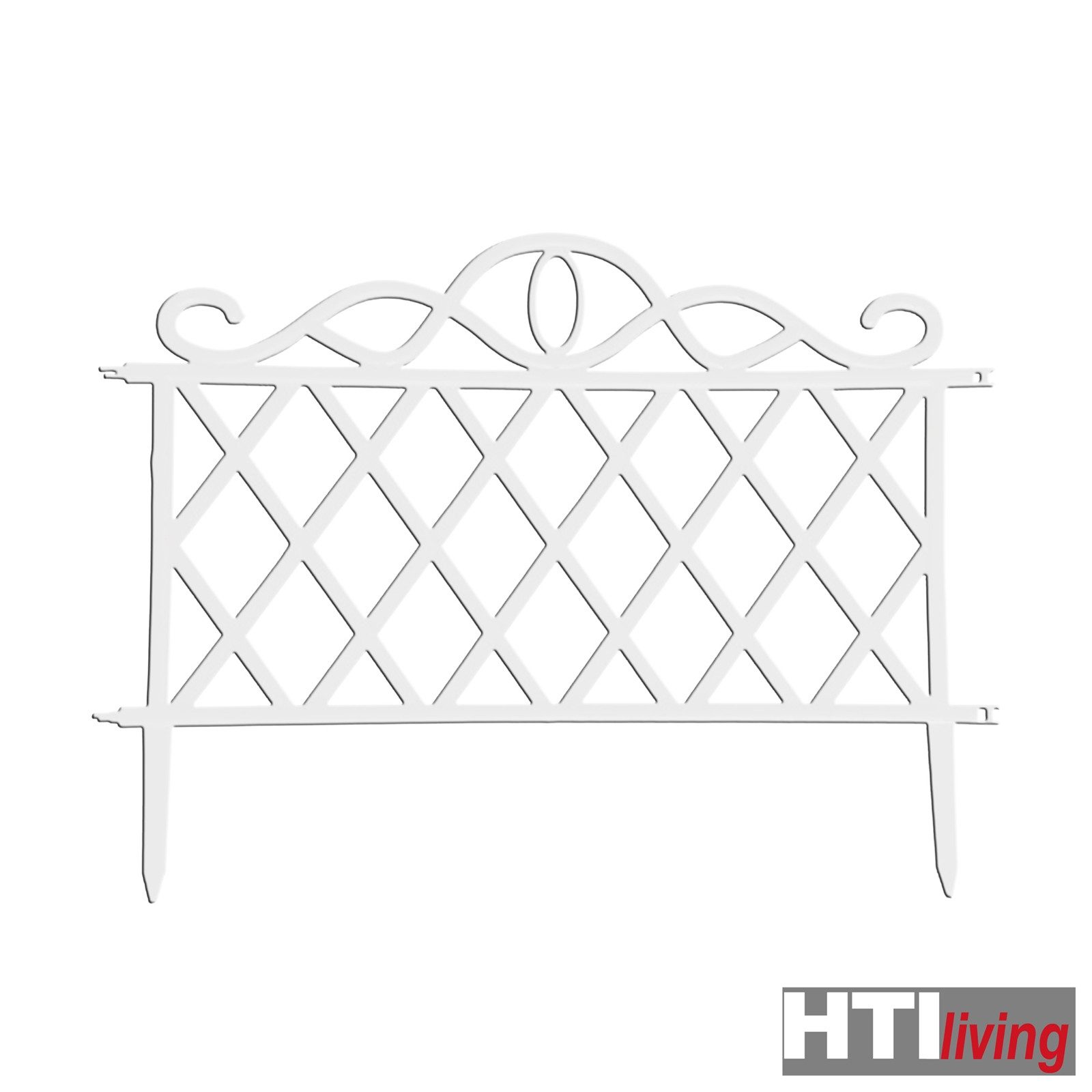 HTI-Living Beetbegrenzung Zierzaun Antik 4-teilig Nessa, 4 Zaunelemente, Beeteinfassung Beetbegrenzung