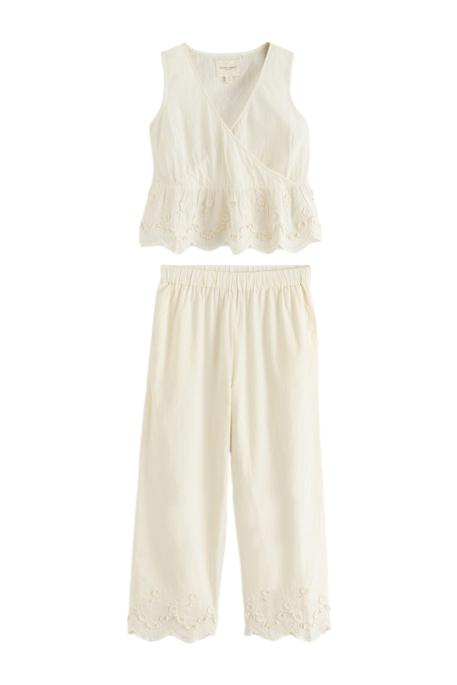 LAURA ASHLEY Pyjama Laura Ashley Schlafanzug mit Stickerei (2 tlg)