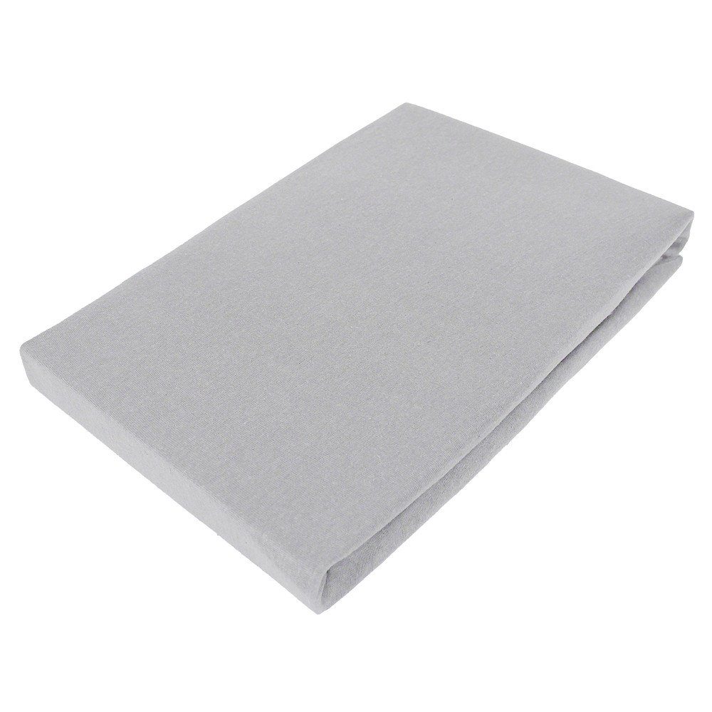 Casa Colori Spannbettlaken Jersey 90/140/180x200 cm Baumwolle Silber Grau, günstig online kaufen