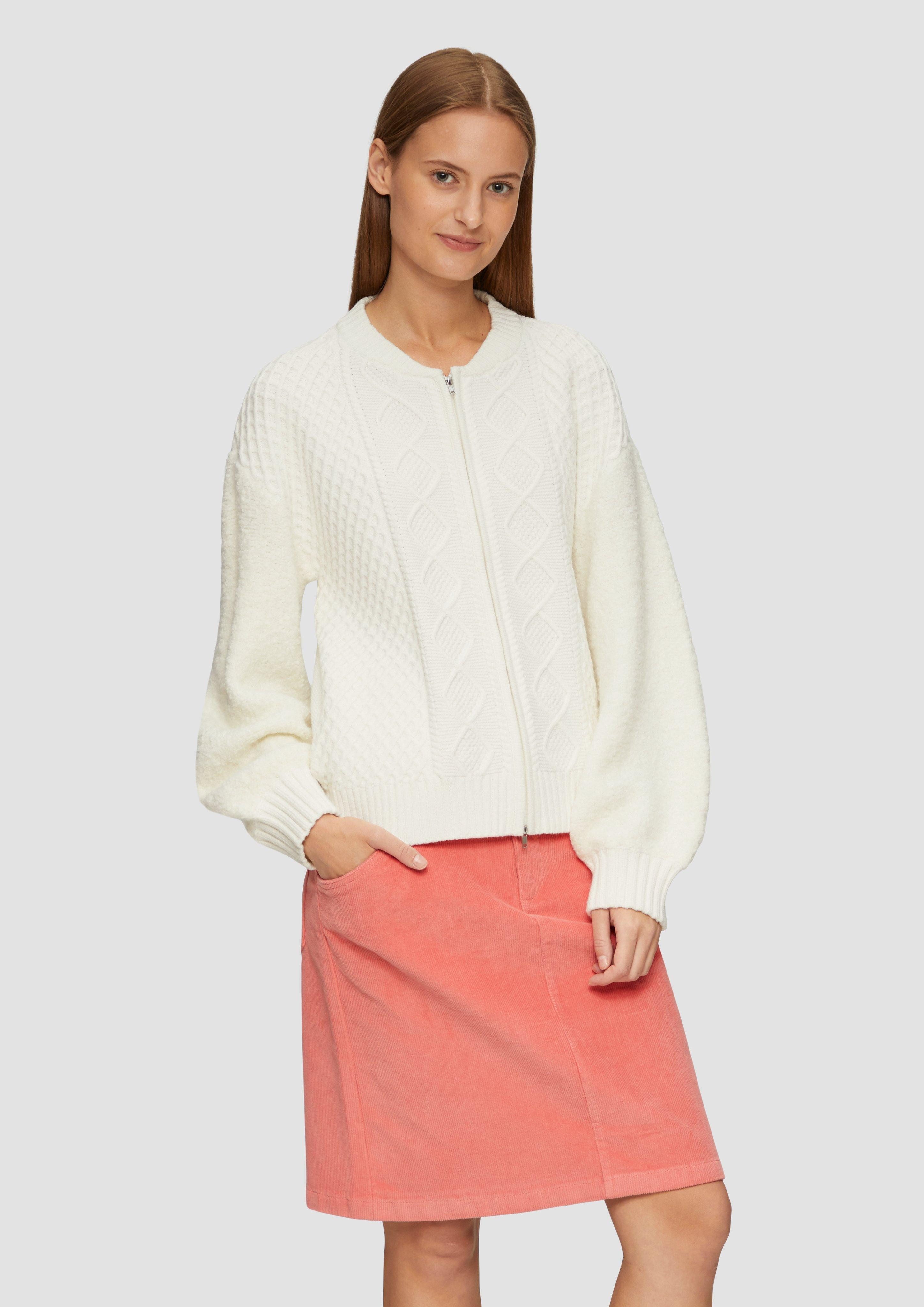 Strickjacke Strickjacke mit Strukturmix