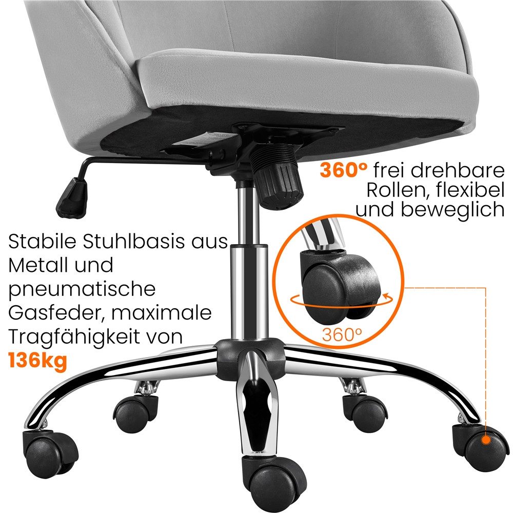Yaheetech Drehstuhl, Bürostuhl 360 ° Schreibtischstuhl höhenverstellbar & wippbar