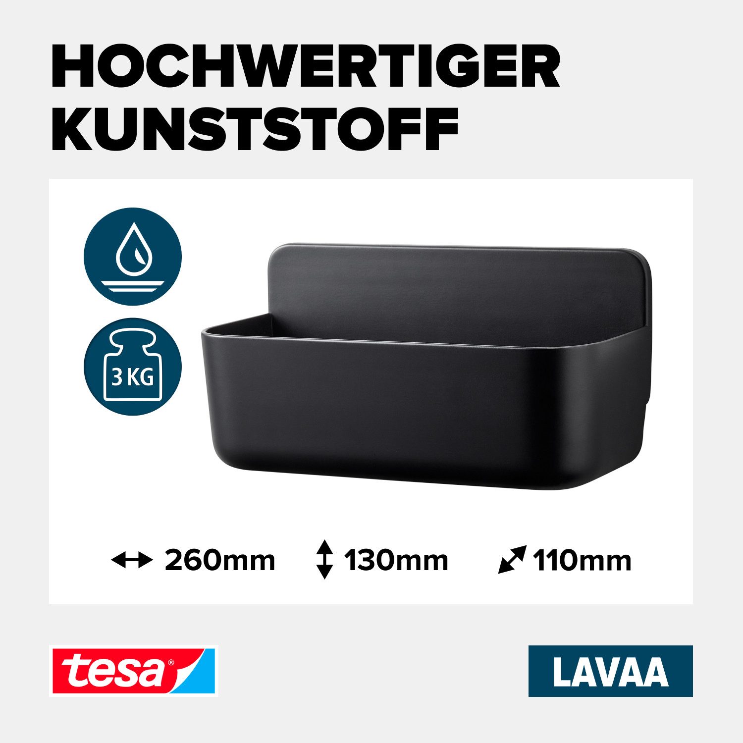 tesa Duschablage LAVAA Duschkorb mittel inkl. tesa Powerstrips Waterproof S günstig online kaufen