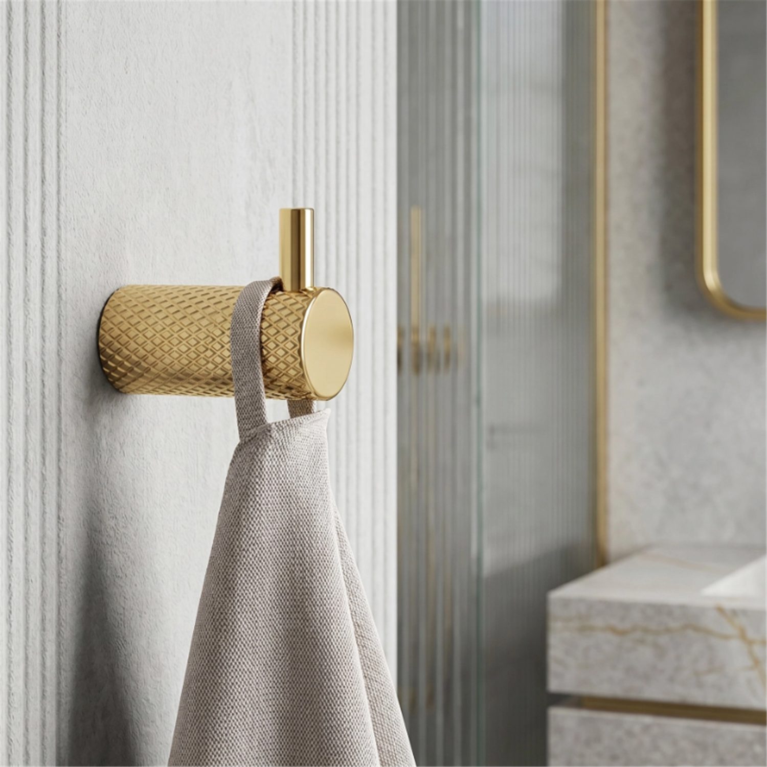 wohnwerk.idee Badaccessoire-Set Badezimmerhaken Gold Chrom Kupfer Matt Wandhaken, erhältlich in Gold,Gold Matt, Chrom, Kupfer,Kupfer Matt