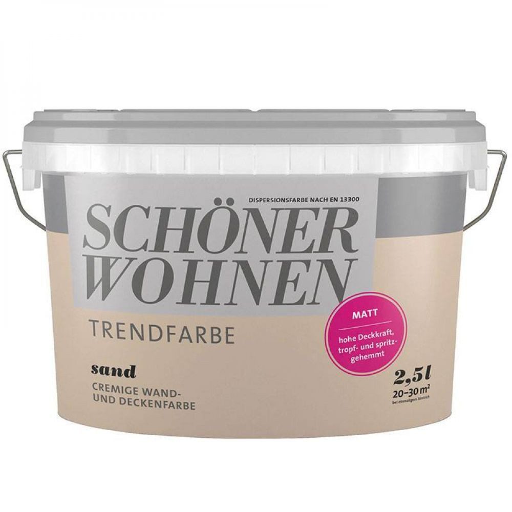 SCHÖNER WOHNEN FARBE Wandfarbe SW Trend Wandfarbe matt 2,5L sand 8514