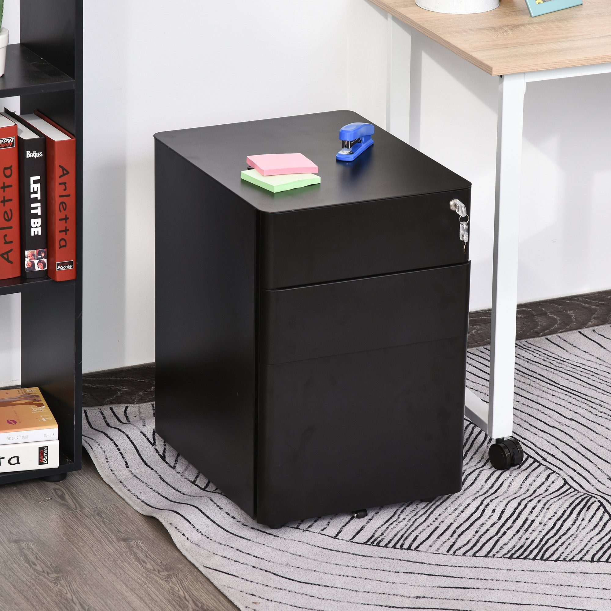 Vinsetto Rollcontainer mobiler Aktenschrank mit 3 günstig online kaufen