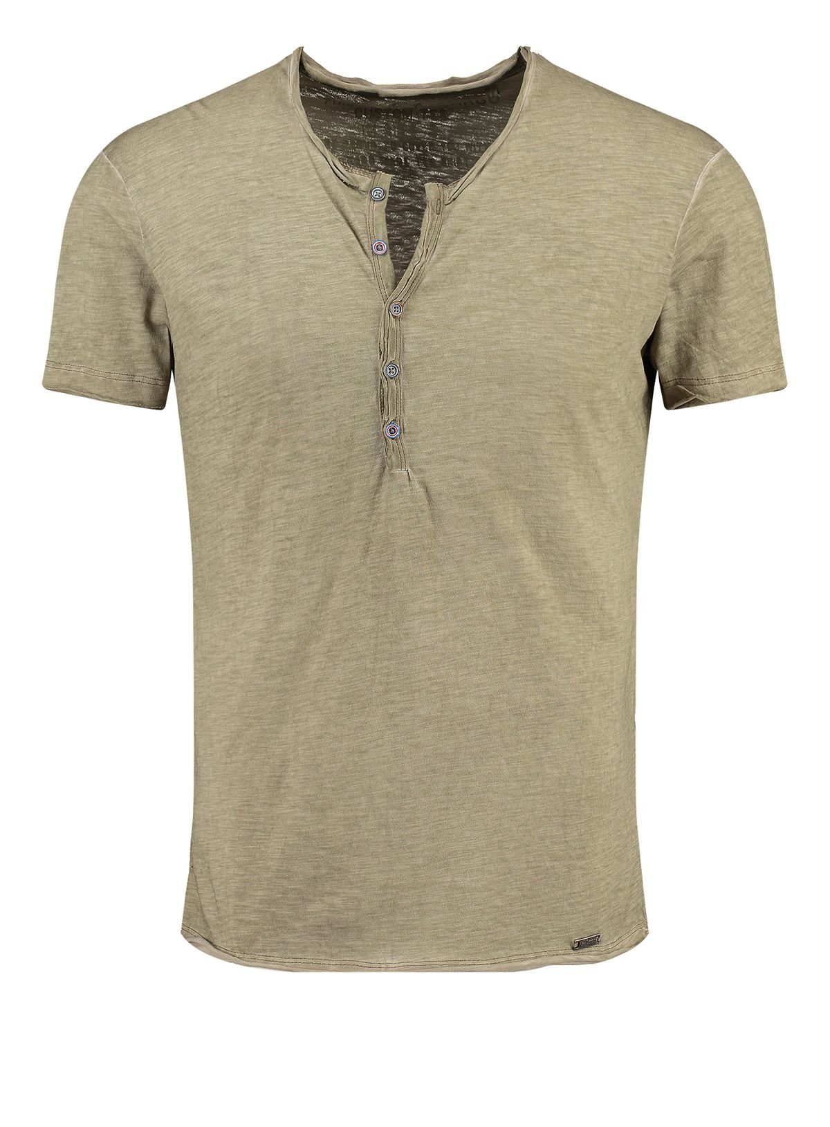 Key Largo Henleyshirt Lemonade vintage Look uni Basic MT00122 mit Knopfleis günstig online kaufen