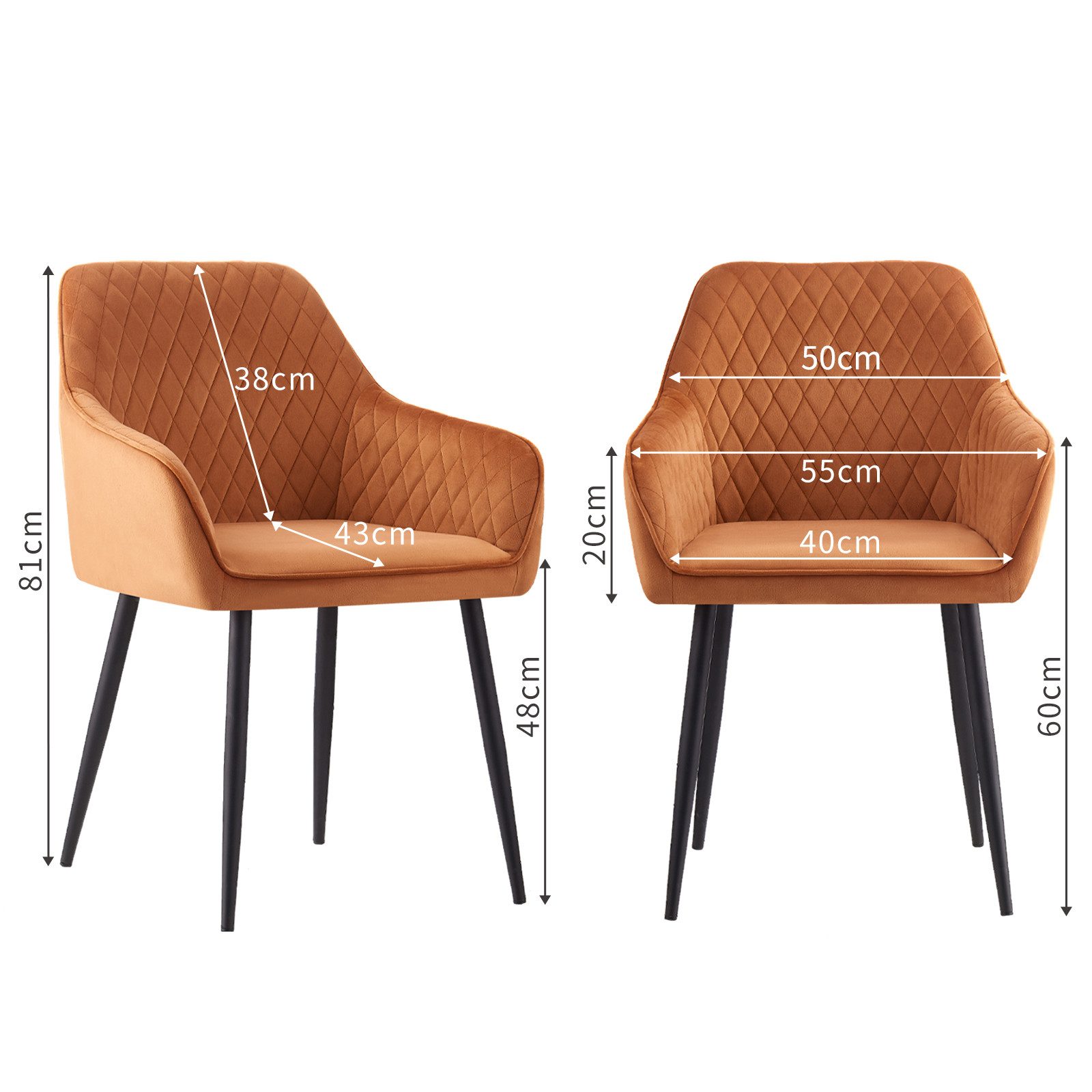 JYMTOM Esszimmerstuhl mit stabilen Beinen aus massivem Metall und Gummibein günstig online kaufen