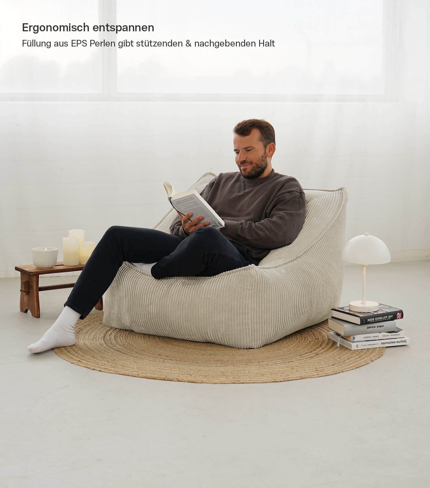 mokebo Sitzsack Der Lümmel (aus Cordstoff), gemütlicher Cordsessel mit Hock günstig online kaufen