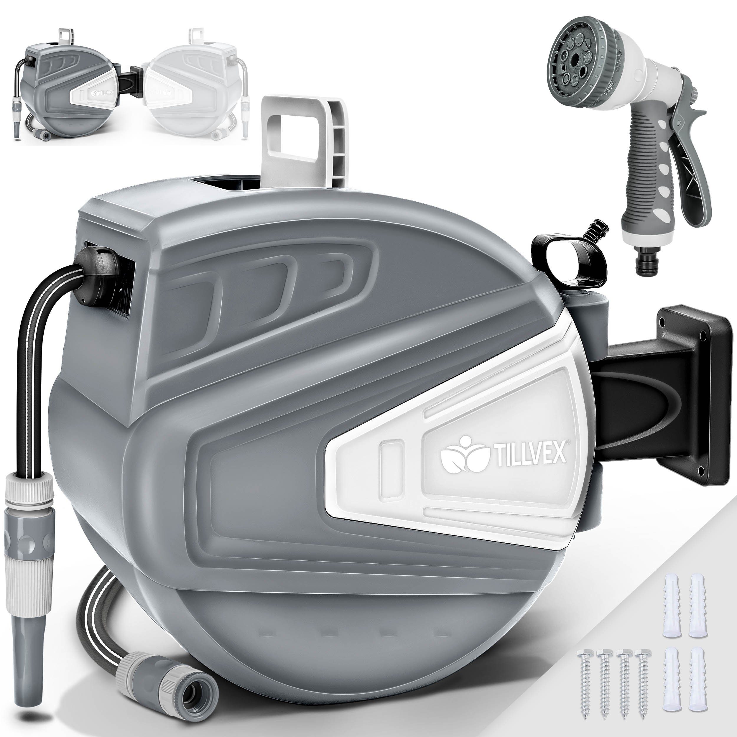 tillvex Schlauchtrommel Wasser mit Wandhalterung + Tragegriff, (Schlauchauf günstig online kaufen