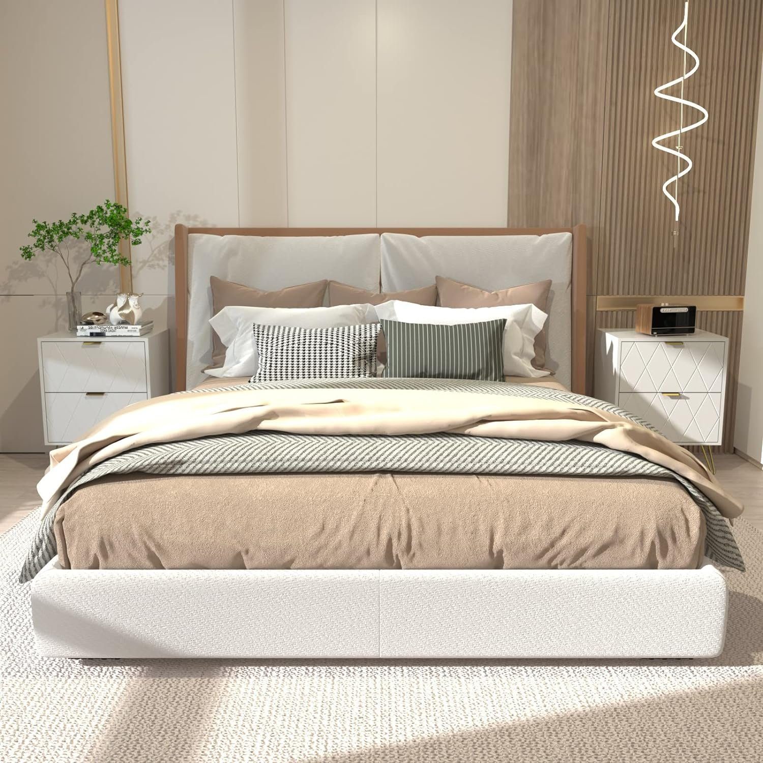 UEV Nachttisch 2er Set, Beistelltisch mit Beine, Nachtkommode mit Schublade günstig online kaufen