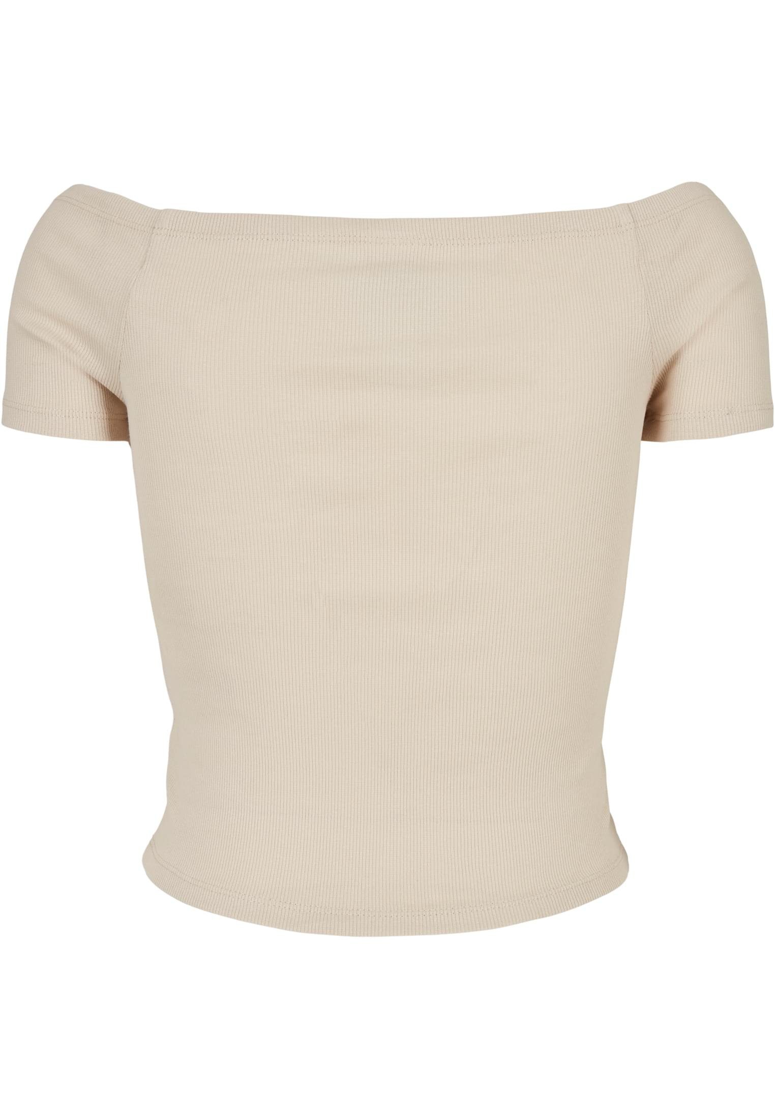 Shoulder URBAN Ladies Tee CLASSICS Damen Off Rib softseagrass (1-tlg) T-Shirt