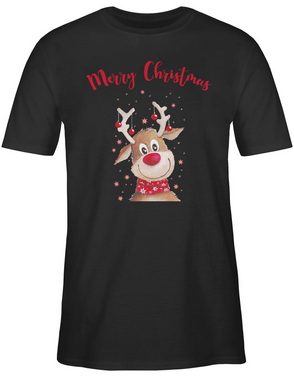 Shirtracer T-Shirt Merry Christmas Rentier Weihachten Kleidung
