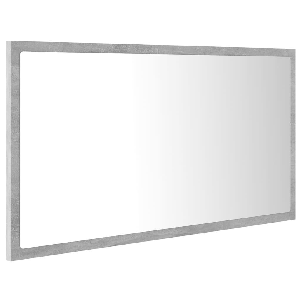cm vidaXL (1-St) Acryl LED-Badspiegel 80x8,5x37 Betongrau Badezimmerspiegelschrank