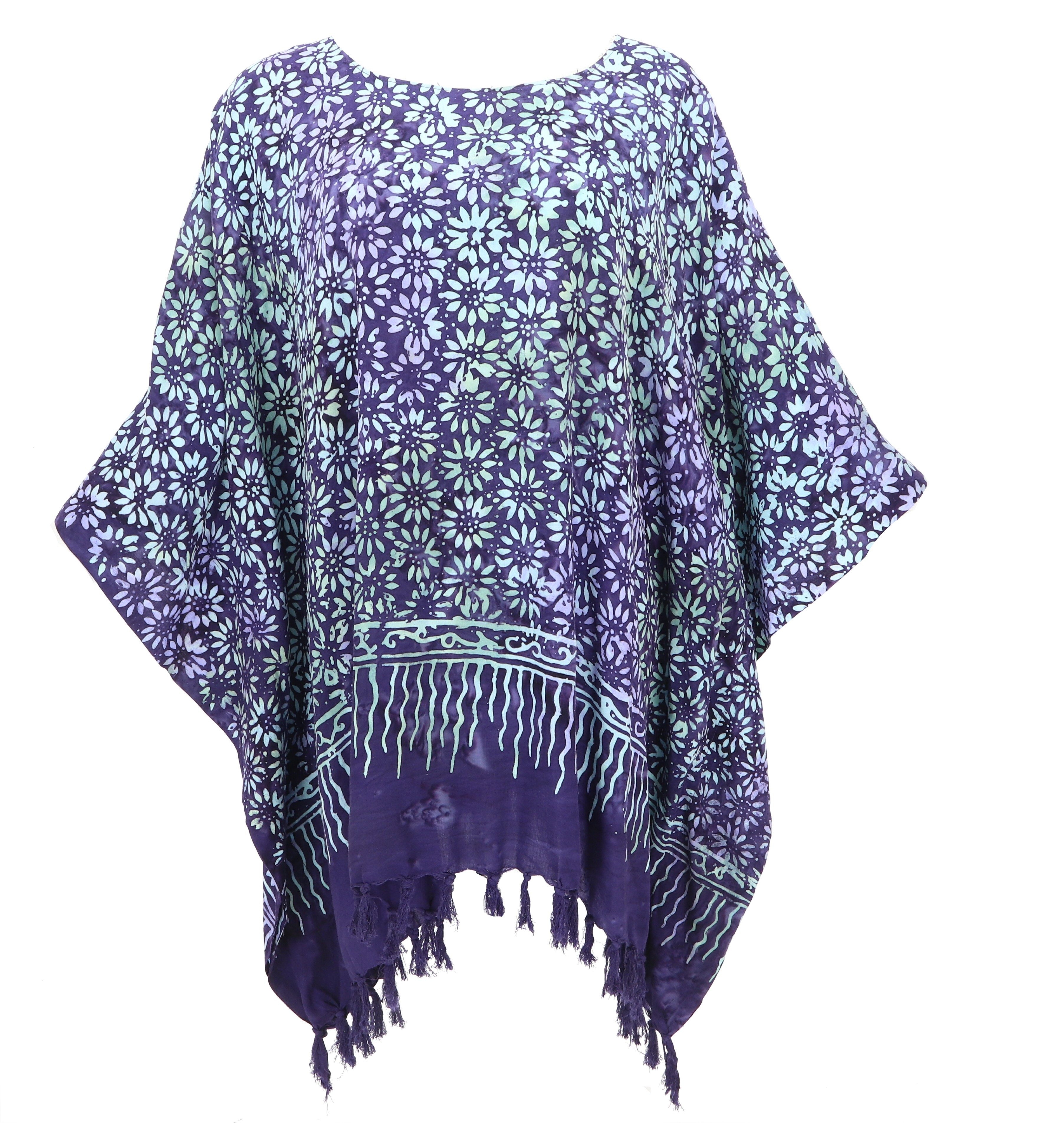 Guru-Shop Longbluse Poncho, Tunika, Strandkleid, Batik günstig online kaufen