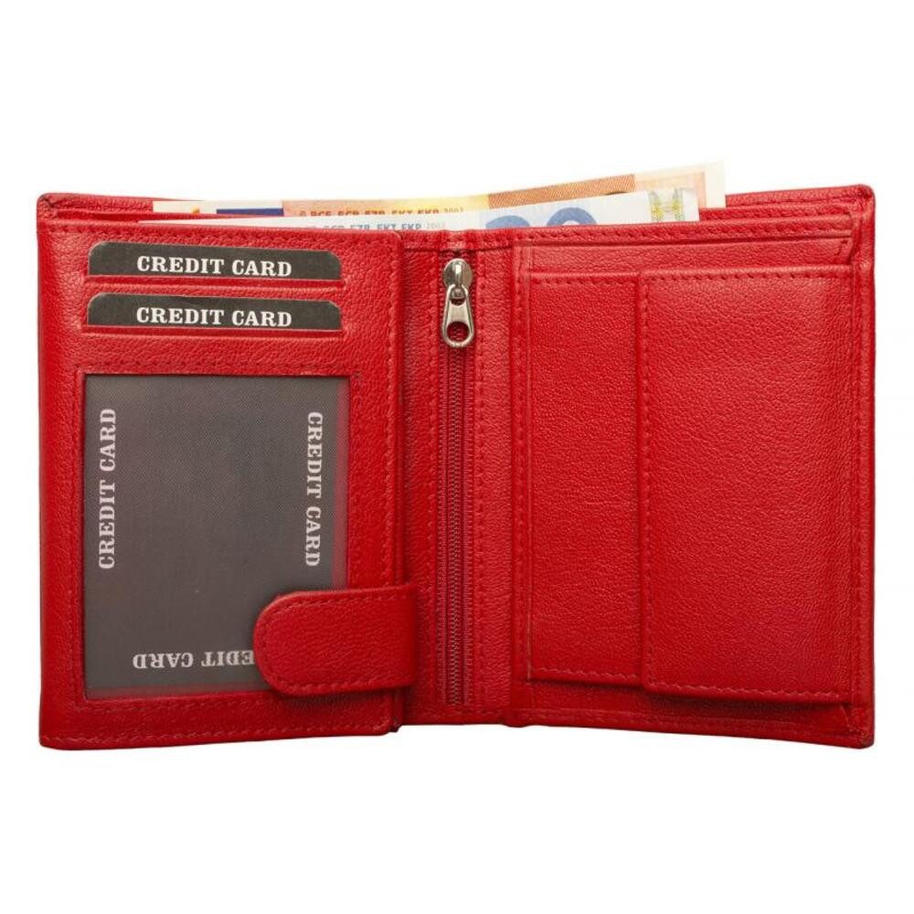 Geldbörse Geldbörse Nappa-Leder Kombibörse rot (1-tlg) günstig online kaufen
