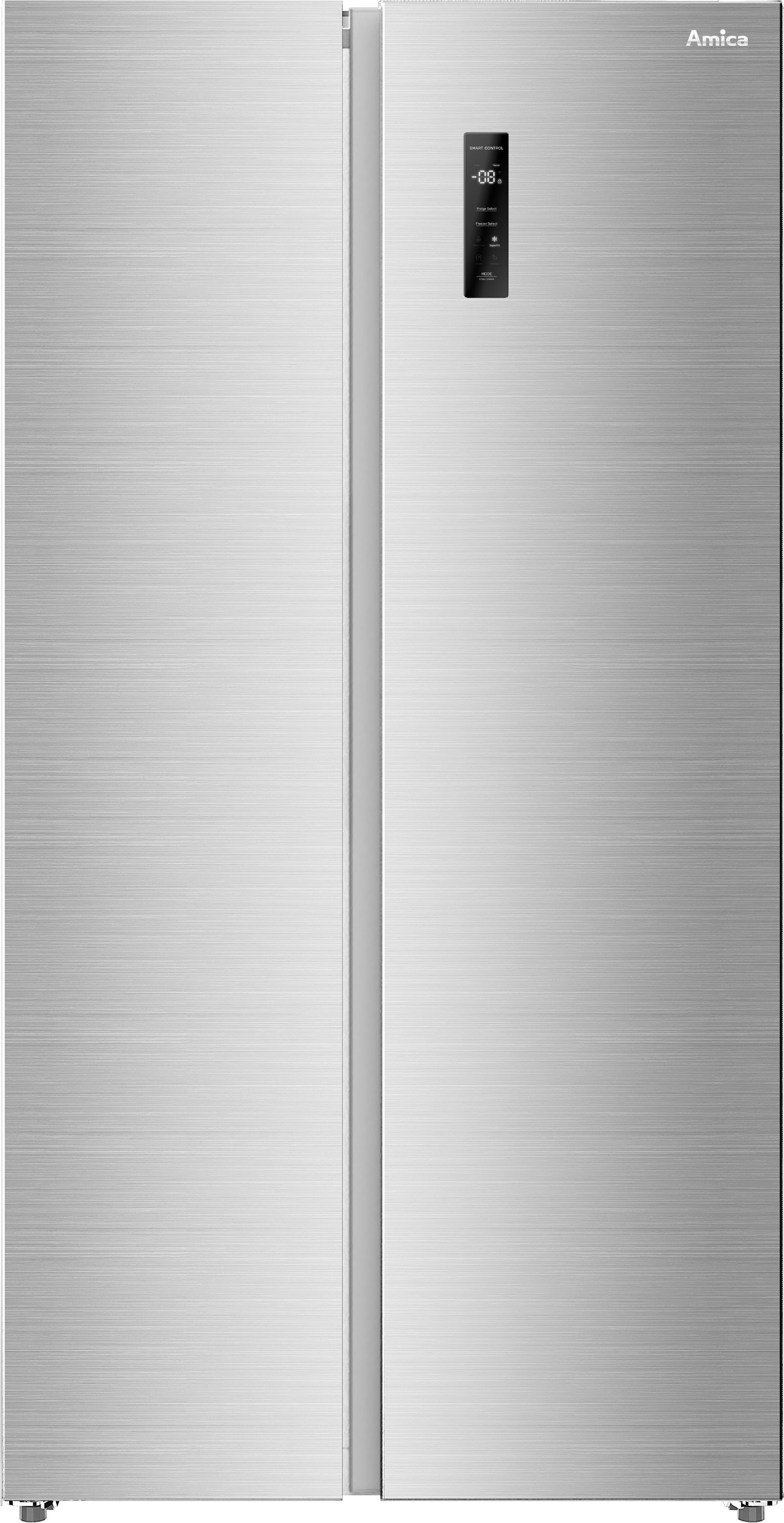 Amica Side-by-Side SBSN 397 180 E, 179 cm hoch, 91 cm breit, 535 Liter Nutzinhalt - viel Platz für frische und gefrorene Vorräte