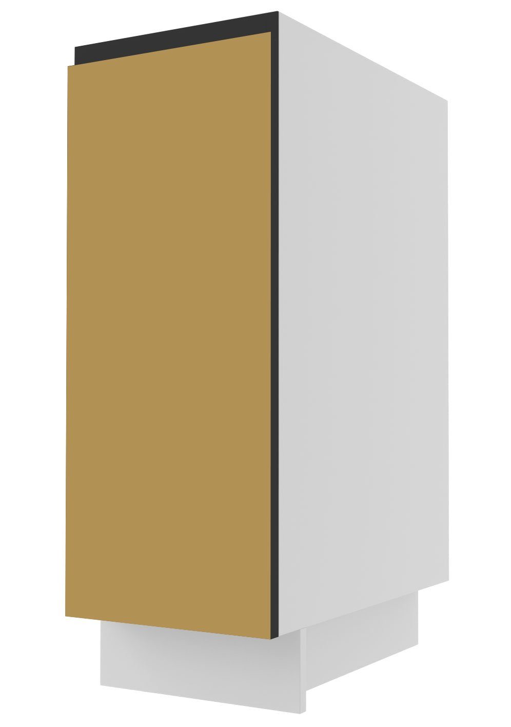 Feldmann-Wohnen Unterschrank Velden 30cm Front-, Korpusfarbe und Ausführung wählbar grifflos 1-türig gold super matt | Unterschränke
