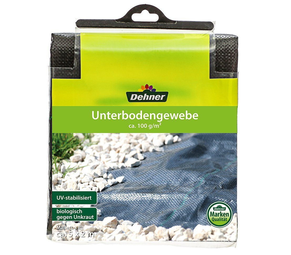 Dehner Rasenkante Unterbodengewebe, Unkrautsperre, schwarz, dauerhafte Lösung gegen Unkraut unter Kies