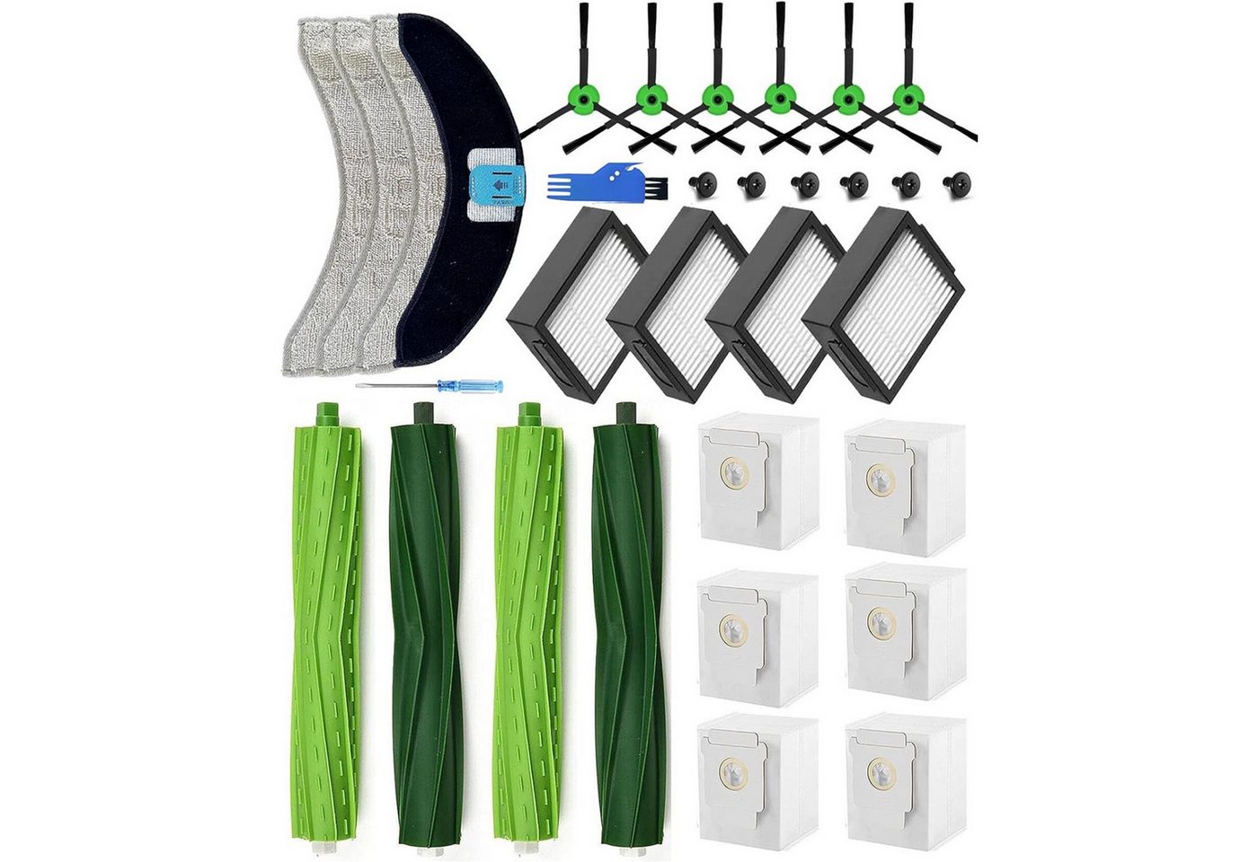 VERCO Reinigungsbürsten-Set Reinigungskit für iRobot, Roomba Combo J7 Plus, J9 Plus, (26-tlg), Ersatz Teile Set Wartungskit Filter Seitenbürste Zubehör Bürste