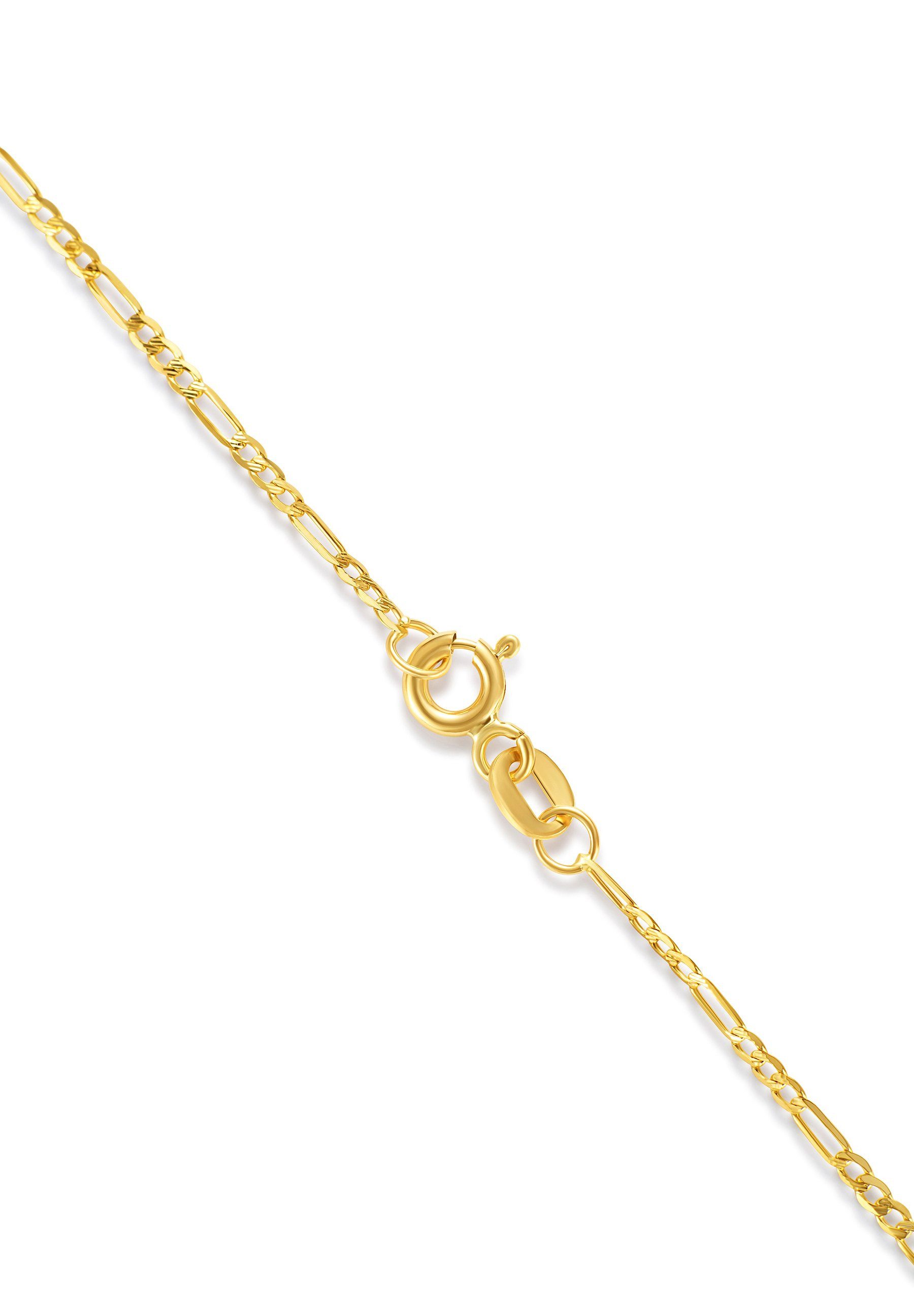 GOLDKLEIN Goldkette 14 Karat Gold Figaro Stil 585 Echtgold 45cm-60cm Halskette, Bestpreisgarantie - Damen Herren mit Schmuckbox - Sale bis 15.01.2026