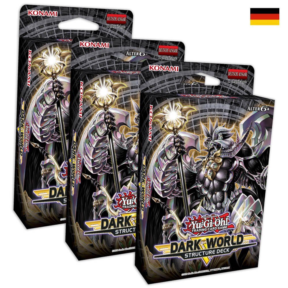 Yu-Gi-Oh Sammelkarte YGO Yu-Gi-Oh! 3 Dark World Structure Decks - Karten Sammelkarten - 1, Karten Sammelkarten - 3 Decks Deutsch