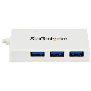 Startech.com USB-Verteiler STARTECH.COM 4 Port USB-C Hub - USB C und 3x USB-A - USB 3.0 Hub - Wei