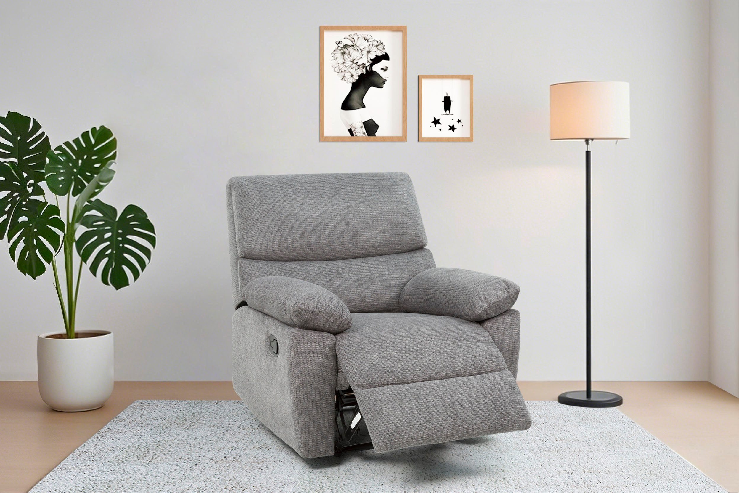 Home affaire Relaxsessel LANNOY, TV-Sessel, elektr. o. manuelle Relaxfunktion, USB A/C, Sessel mit Liegefunktion 105°-150°, Federkernpolsterung