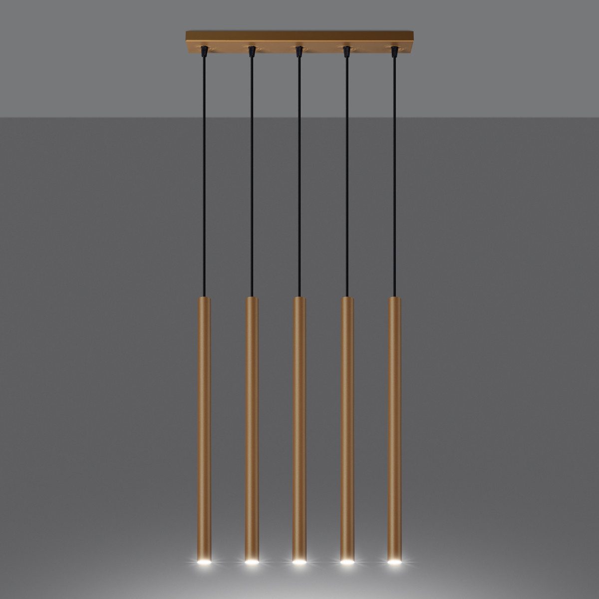 SOLLUX lighting Hängeleuchte Pendelleuchten Pastelo 5L Golden, Nicht enthalten