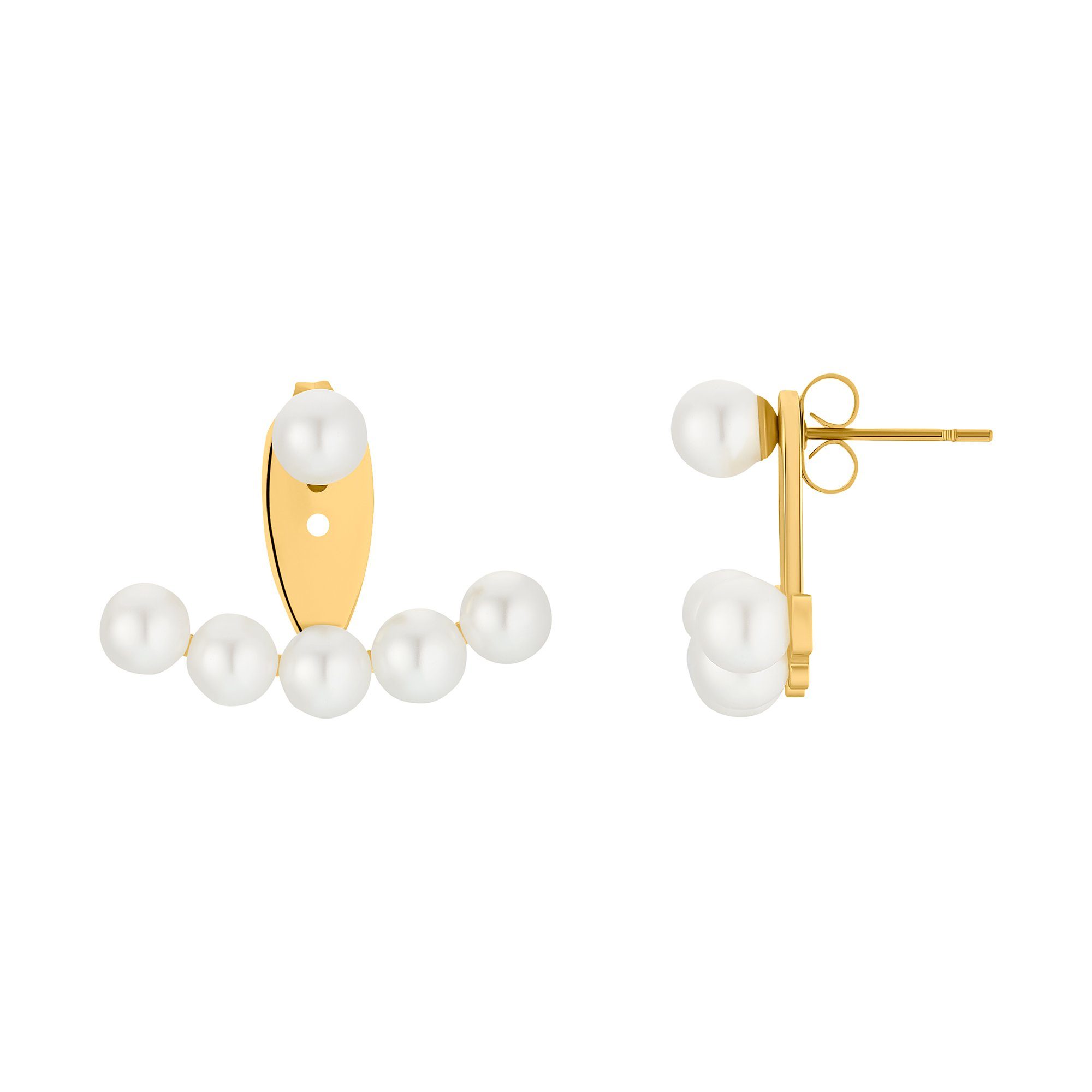 Heideman Paar Ohrstecker mit Perlen Frida silberfarben poliert Ohrringe (Ohrringe, inkl. goldfarben Geschenkverpackung)