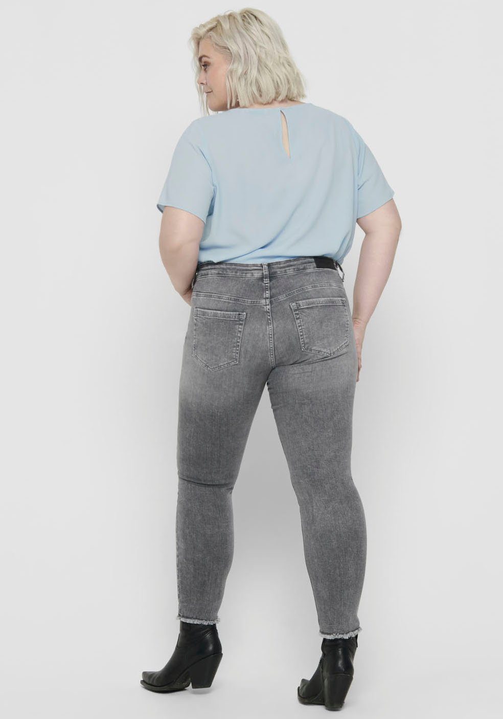 ONLY CARMAKOMA Skinny-fit-Jeans "CARWILLY REG SK ANK JNS", in washed-out Op günstig online kaufen