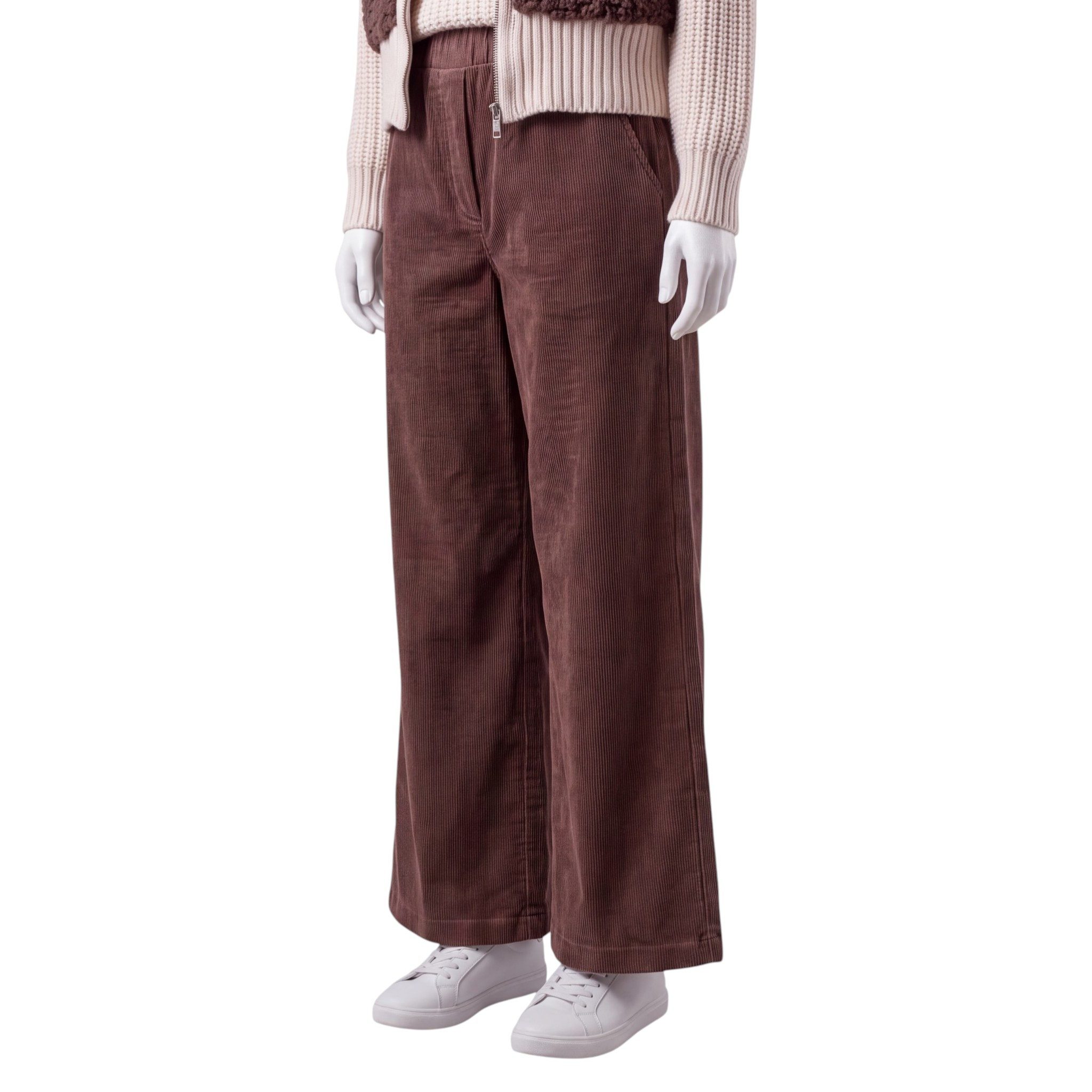 OriginalYou Cordhose Damen Feincord Culotte Wide Leg Cord Schlupfhose Feincord, in Unifarben, weites Bein