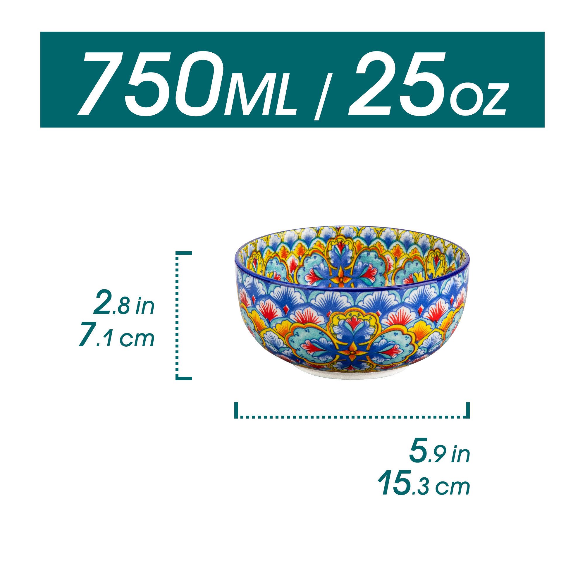 vancasso Schale 6tlg Schale-Set für 6, LUMI Müslischale, Porzellan, BOHO-Stil, Porzellan, (Set, 6-tlg) – Bild 2 von 5