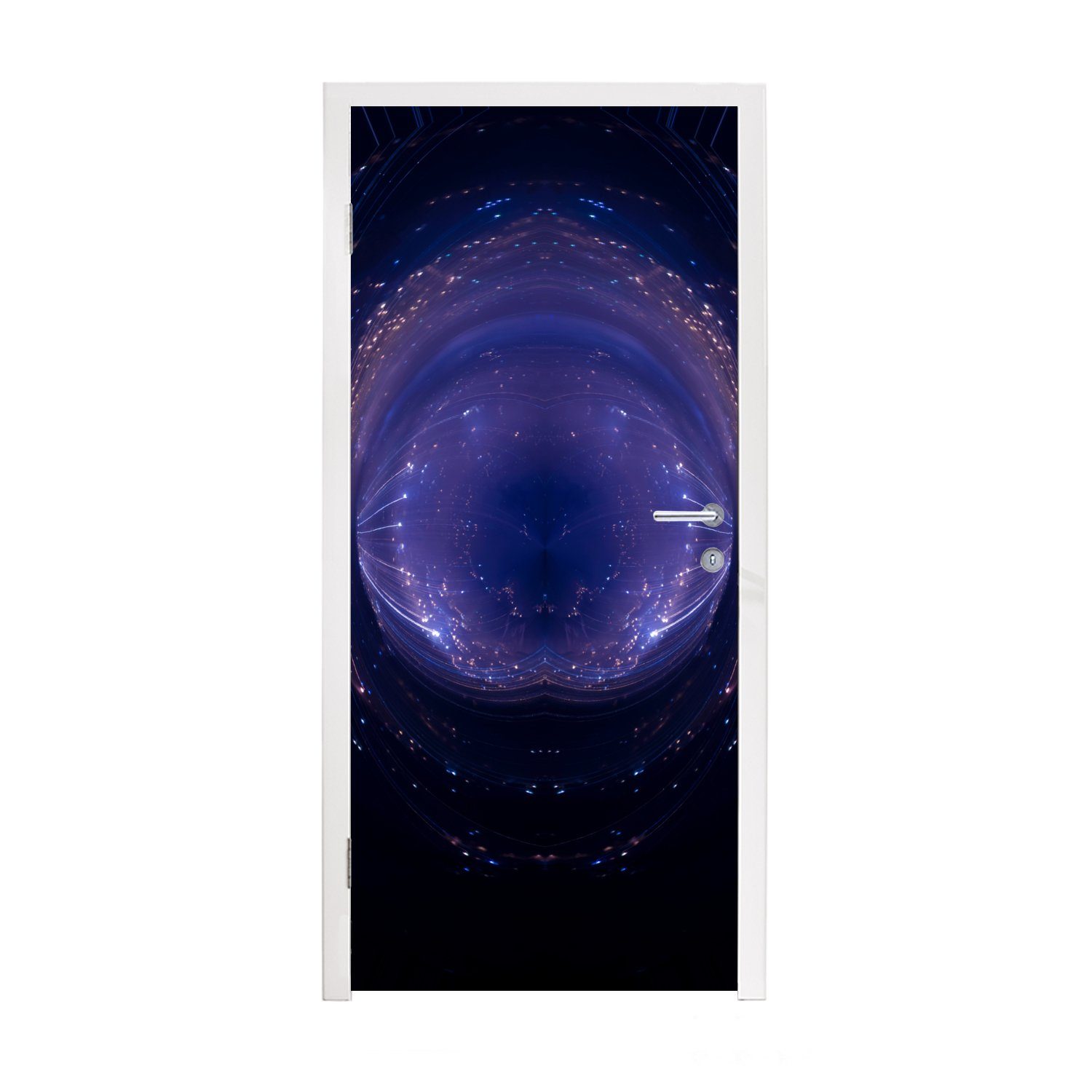 MuchoWow Türtapete Licht - Abstrakt - Nacht, Matt, bedruckt, (1 St), Fototapete für Tür, Türaufkleber, 75x205 cm