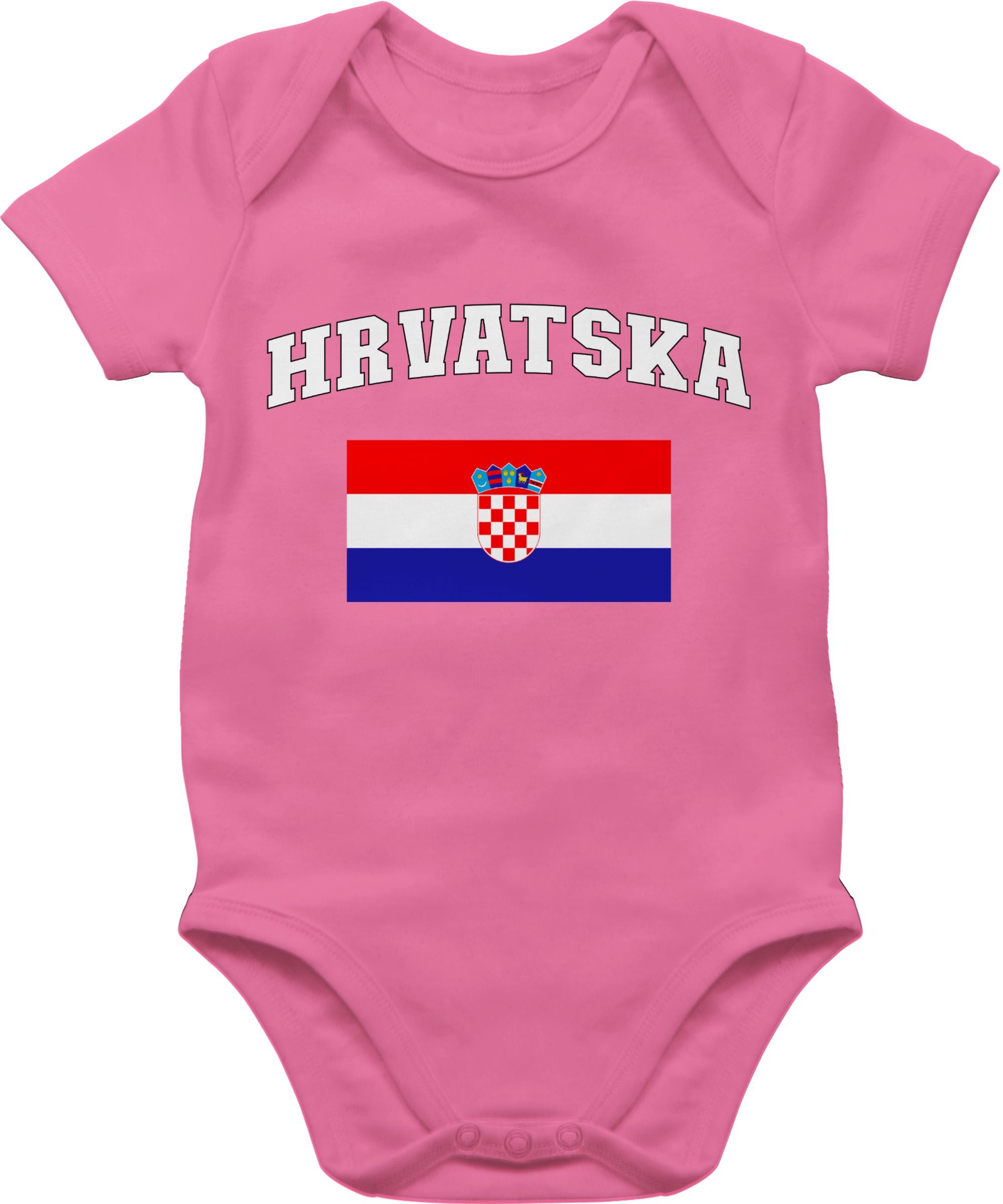 Shirtbody Hrvatska Schriftzug mit Flagge, Kroatien, Croatia, Kroatisch
