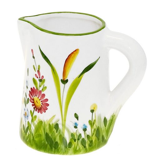 Lashuma Wasserkrug »Blumenwiese«, Keramikkrug handgemacht, Milchkännchen 11x7 cm