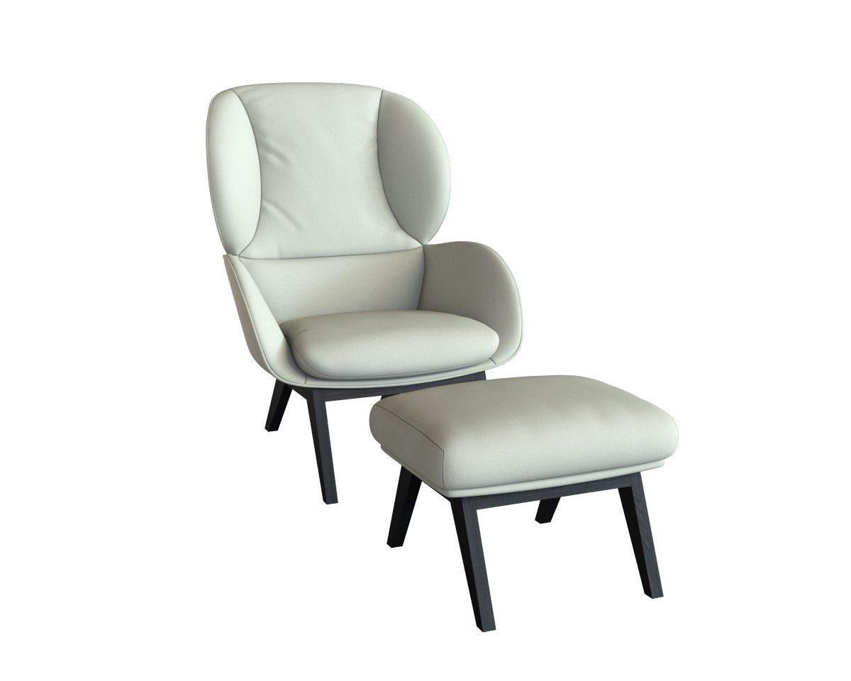 FLEXLUX Кресла Adria Designsessel, Loungesessel, Stil & Komfort, organische Form, Fuß Holz schwarz