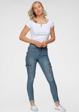 Arizona Skinny-fit-Jeans Ultra Stretch High Waist mit Cargotaschen