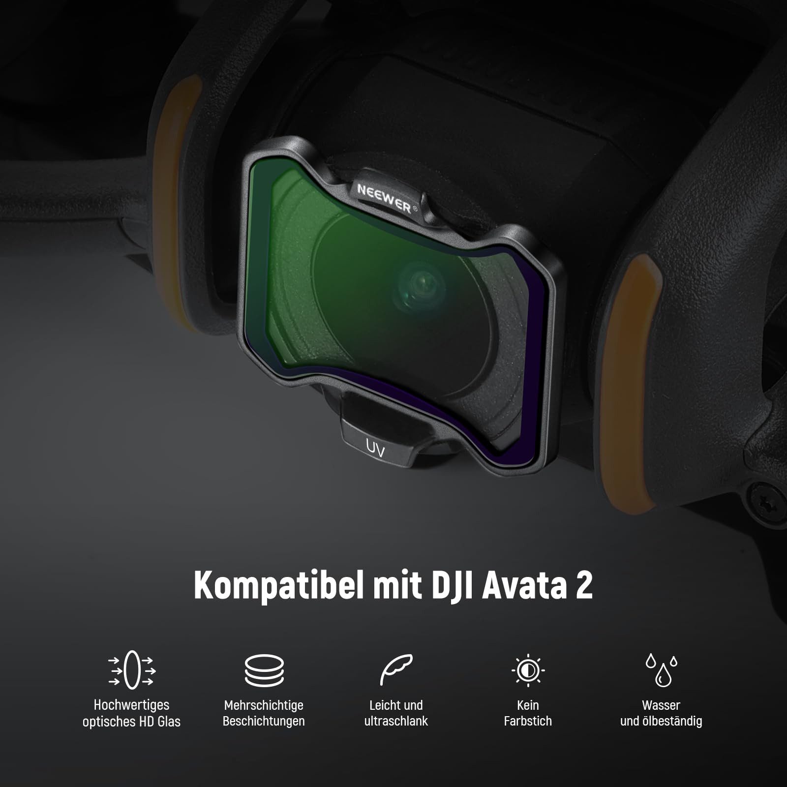 Neewer FL-A29 6x ND/UV/CPL Filter Set für DJI Avata 2, Snap On Foto-Filter-Sets (UV Polarisationsfilter Neutraldichtefilter, Drohne Objektiv Zubehör)