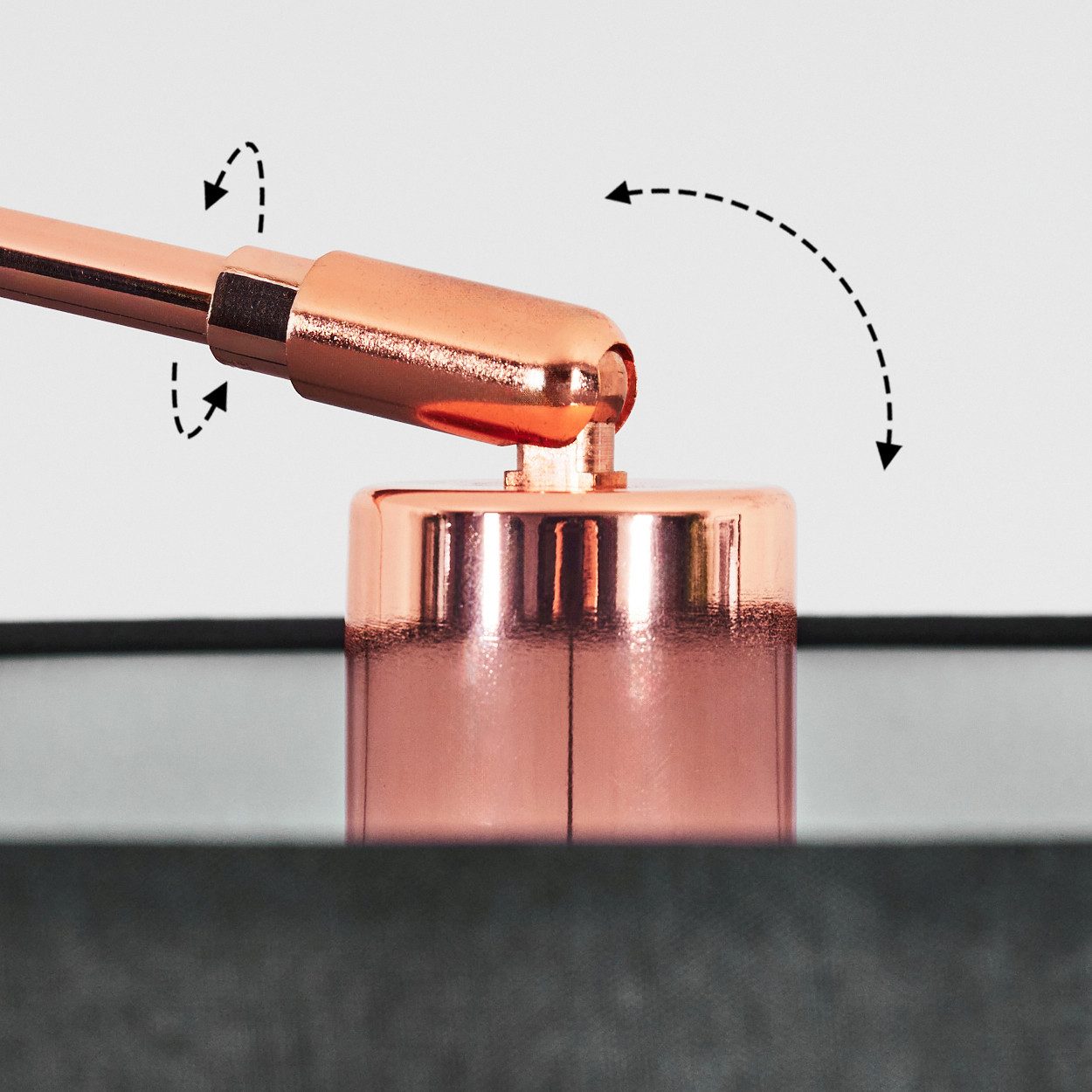 hofstein Bogenlampe Stehlampe mit Marmorfuß aus Metall/Stoff in Schwarz/Kupferfarben/Weiß, verstellbare Stehleuchte im modernen Design mit Fußschalter, E27