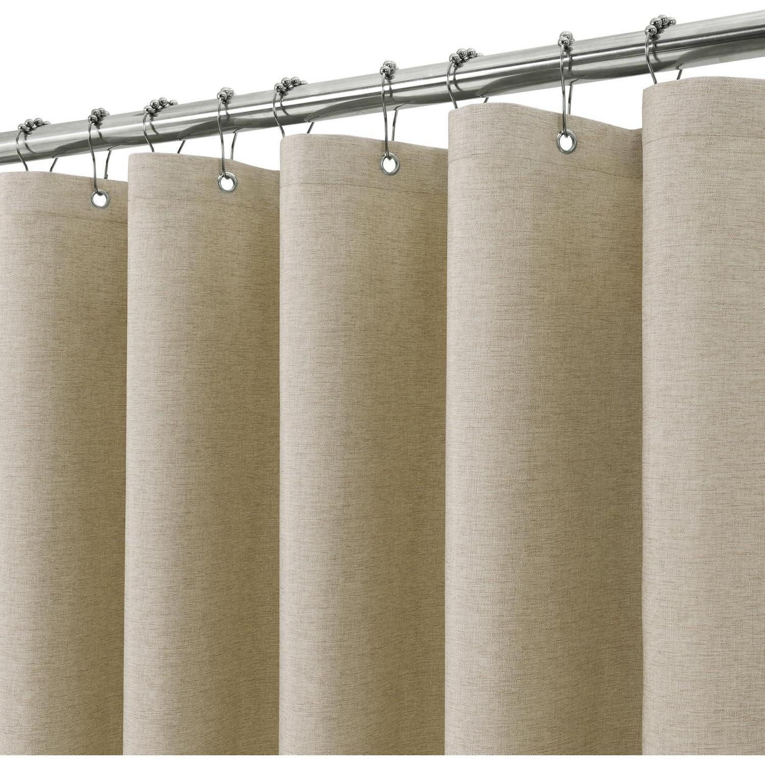 LuxusKollektion Duschvorhang Duschvorhang Leinen Taupe Anti Schimmel 182x214cm wasserdicht