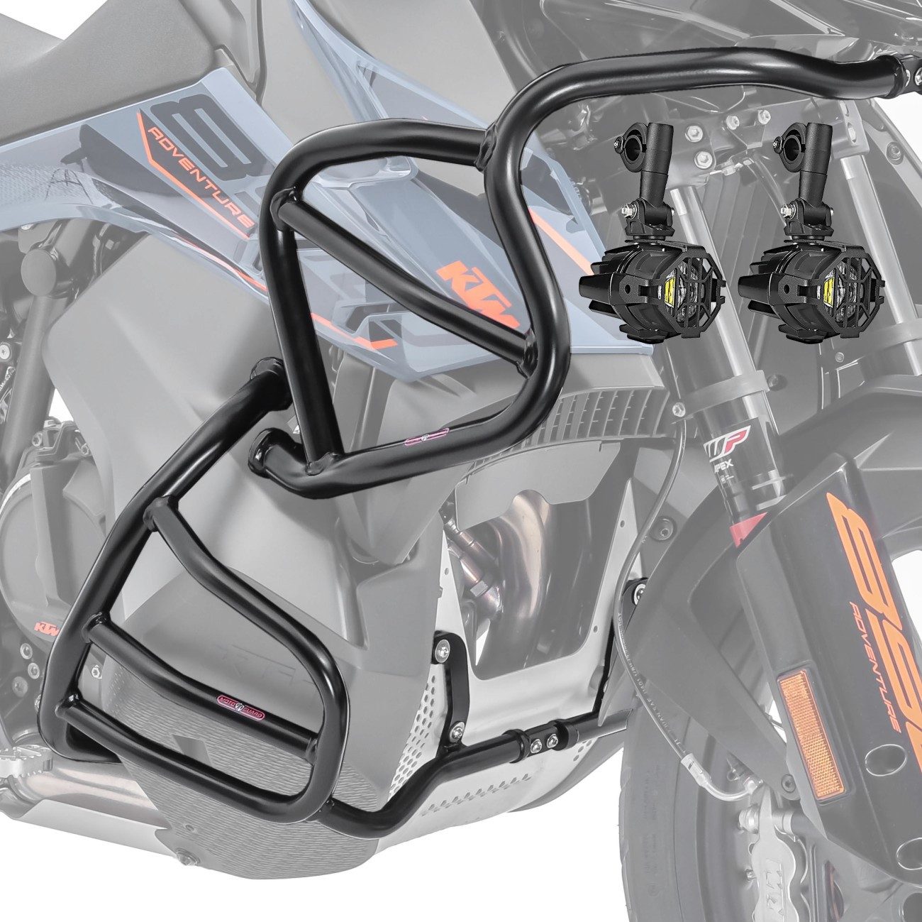 Motoguard Motor-Schutzhülle Set Sturzbügel + Scheinwerfer für KTM 890 Adventure / R 21-22 schwarz