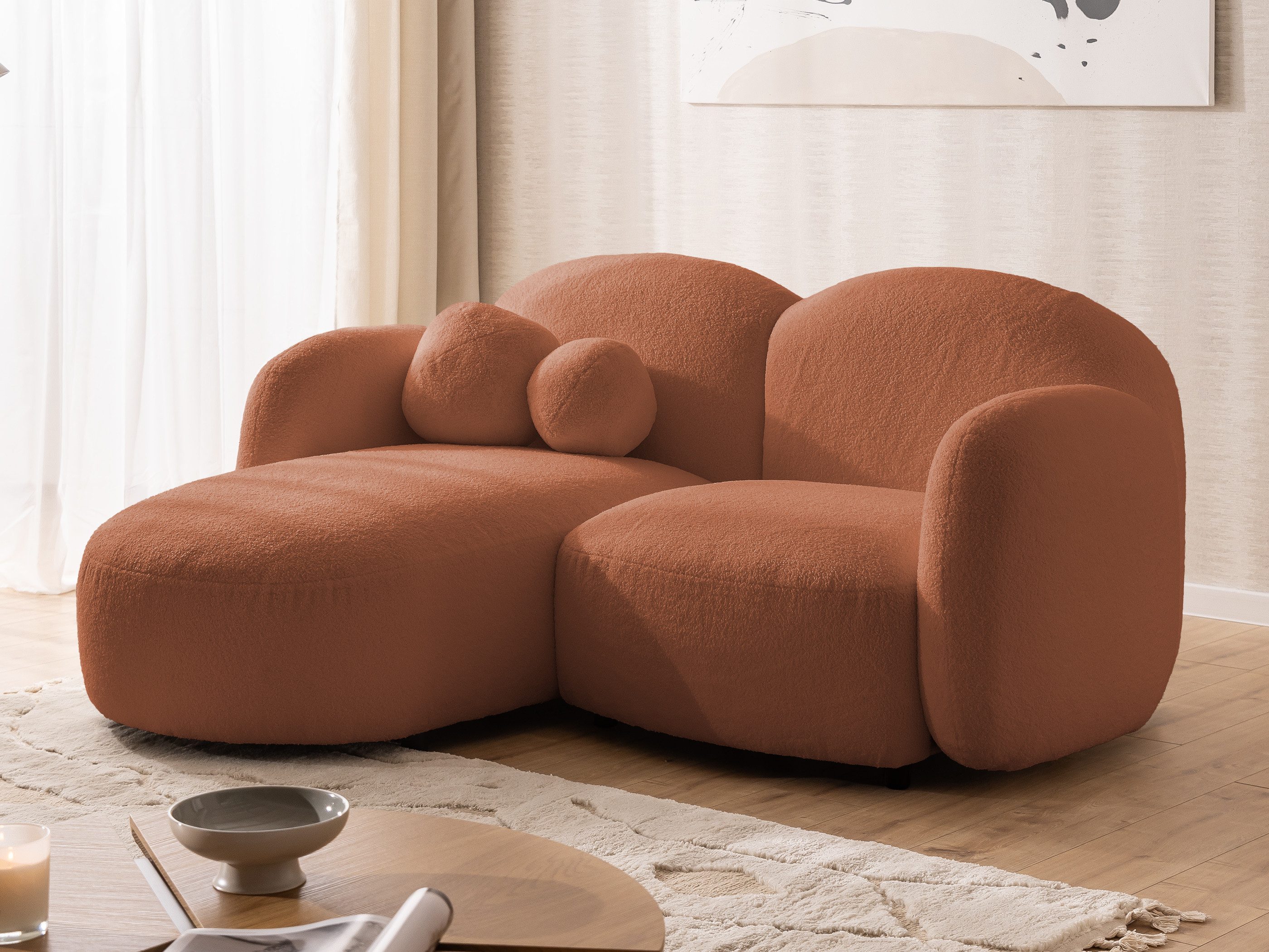 S-Style Möbel Ecksofa Nuvola aus Bouclé-Stoff günstig online kaufen