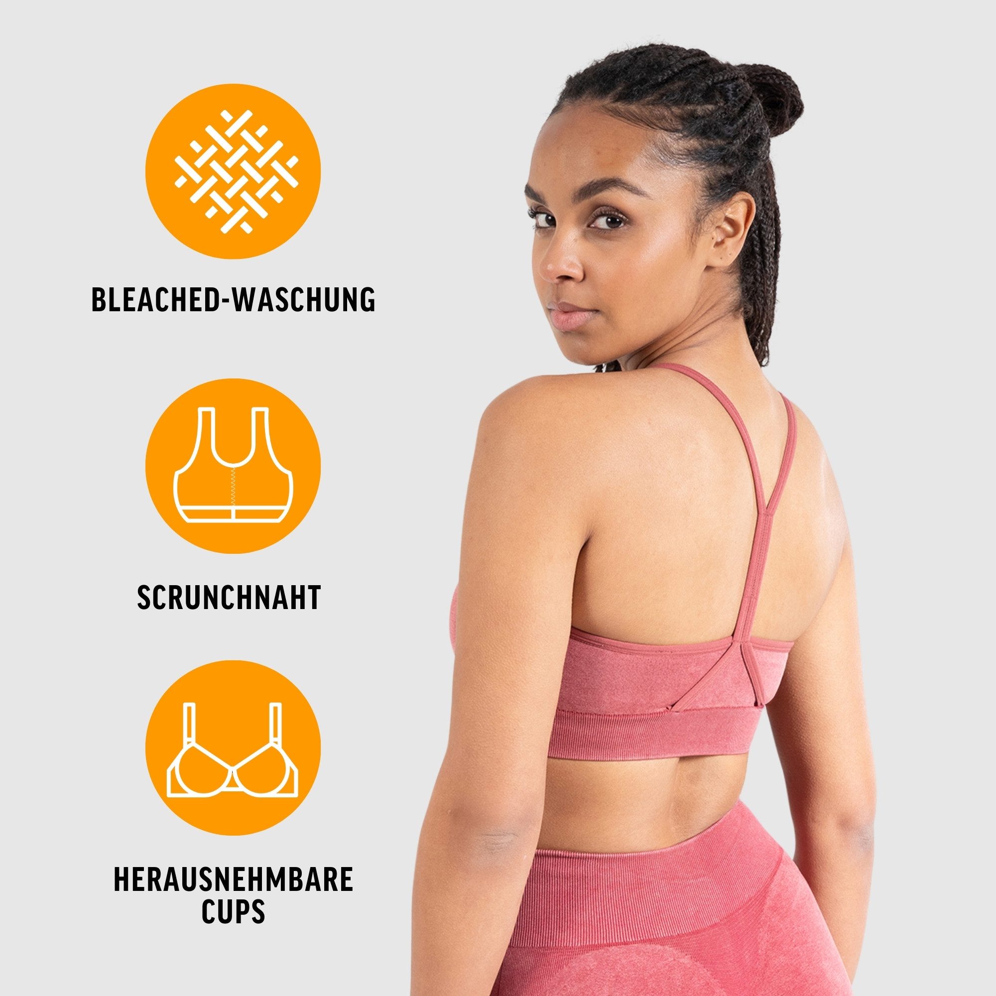 Smilodox Sport-BH Batik Acid Scrunch, Rutschfester Bra mit Batik Waschung Seamless Sport Bra Blickdicht Atmungsaktiv Yoga Fitness Freizeit
