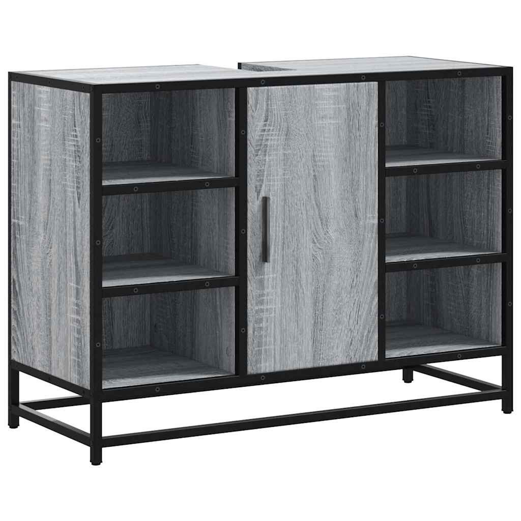 vidaXL Badezimmer-Set Waschbeckenunterschrank Grau Sonoma 80x33x60 günstig online kaufen
