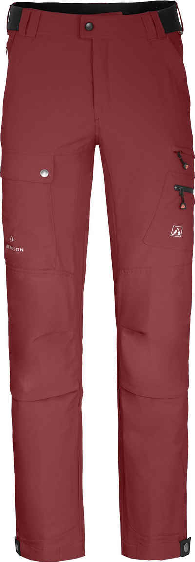 Bergson Outdoorhose FROSLEV COMFORT Herren Wanderhose, recycelt, elastisch, 7 Taschen, Normalgrößen, rot