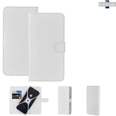 K-S-Trade Handyhülle für Samsung Galaxy S10 (Dual-SIM), Handy Hülle Schutz Hülle Cover Case Bookstyle Bumper weiß 1x