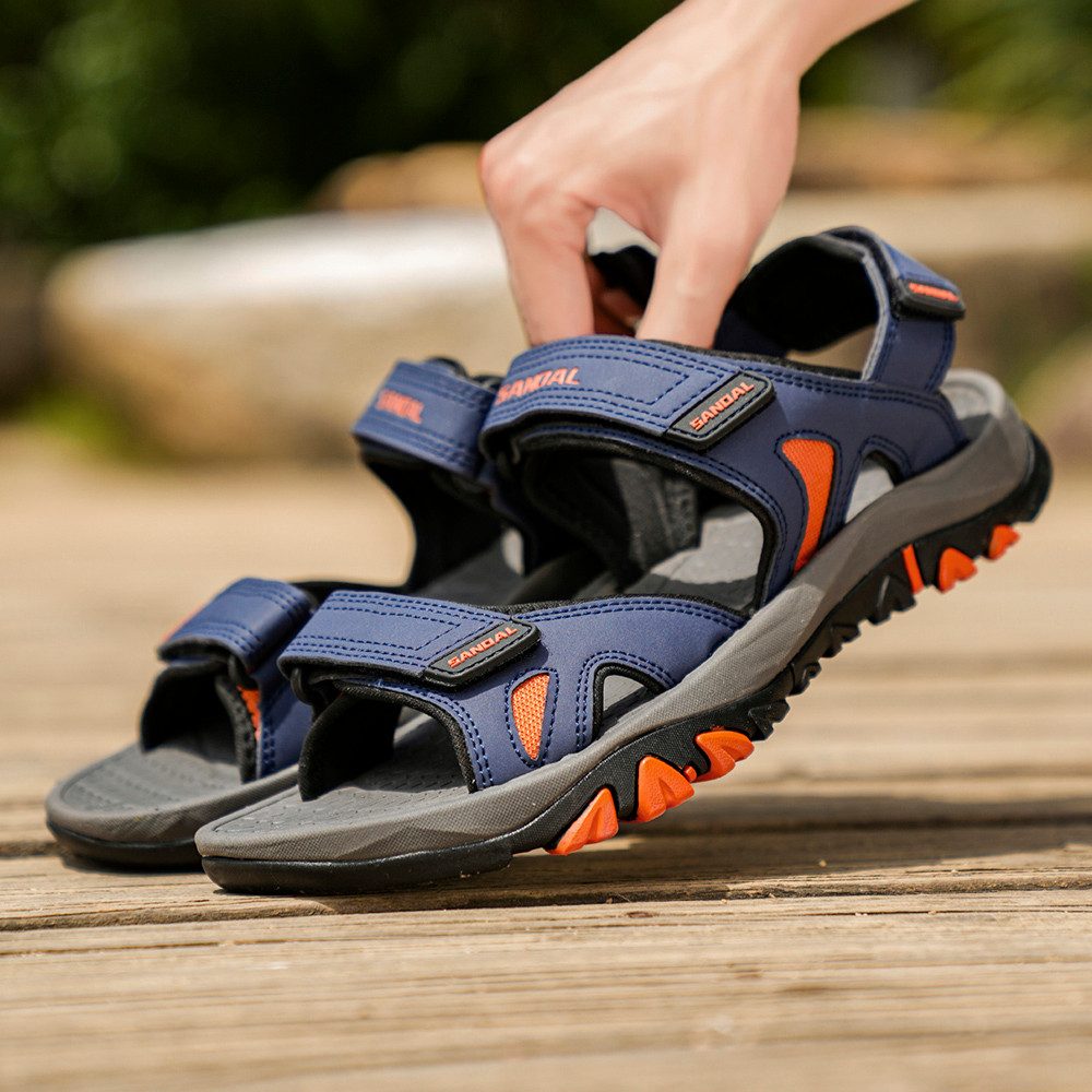HUSK'SWARE Outdoorsandale (Leicht und rutschfest weich, Flexibel und abriebfest) Klettverschluss-Design für einfaches An- und Ausziehen