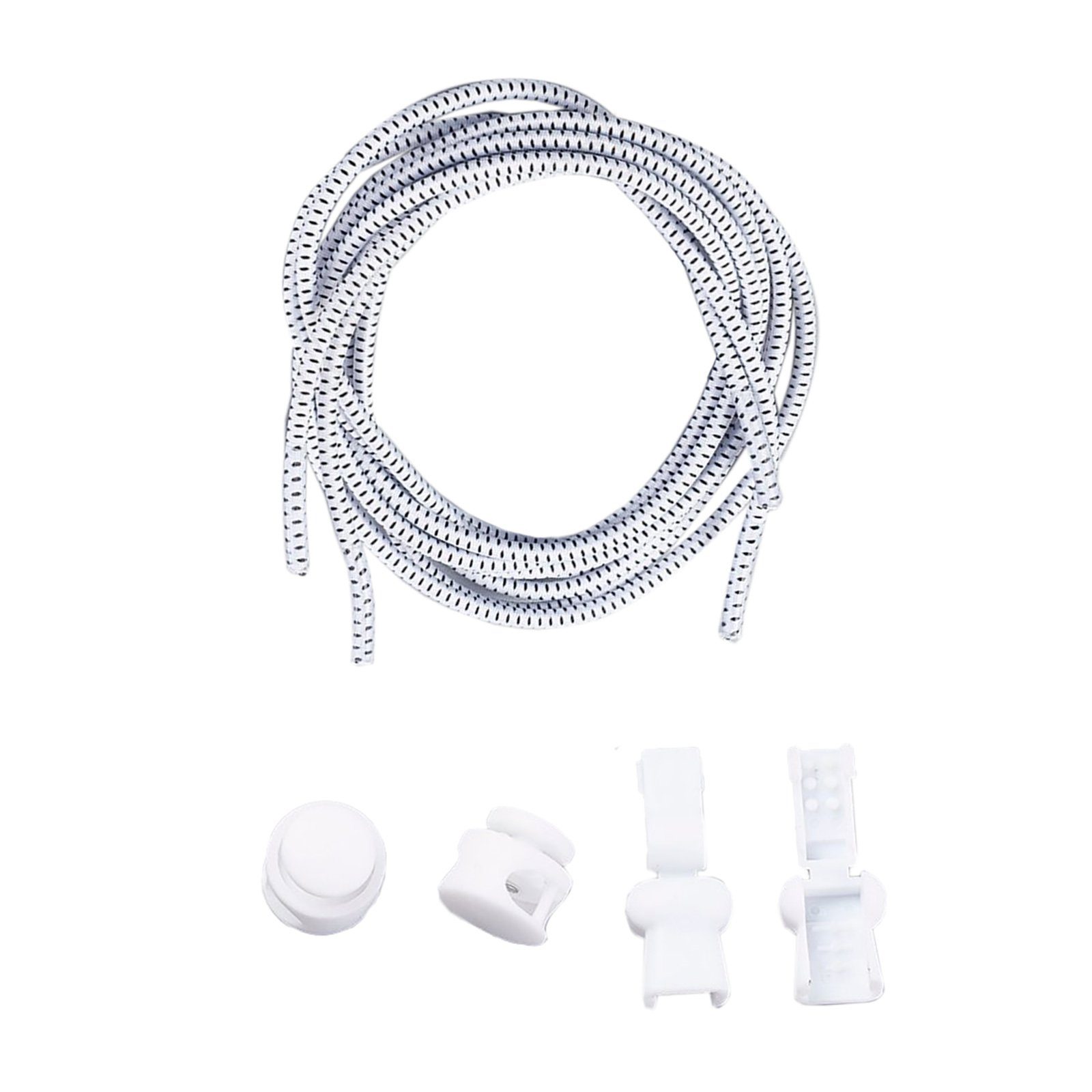 maDDma Schnürsenkel 1 Paar Elastische Schnürsenkel 3mm Länge 100 cm, weiß-schwarz